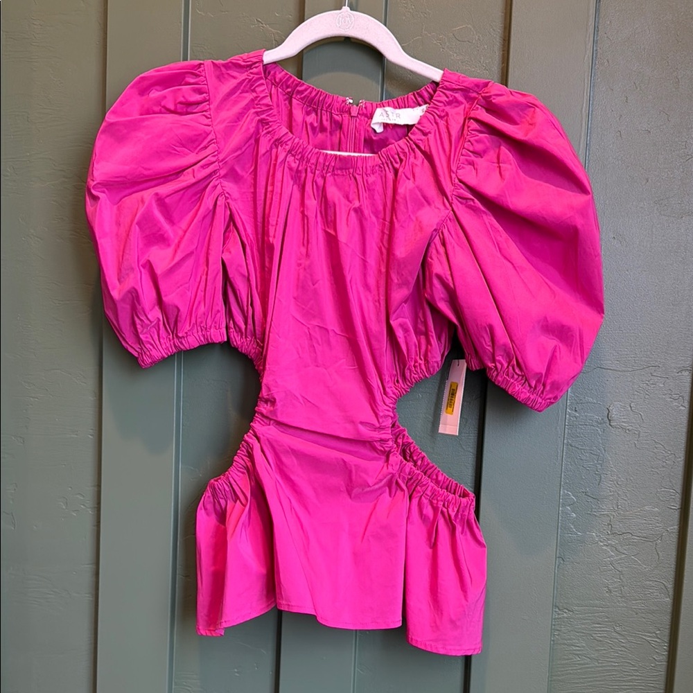 Astr Women's Pink Puff Sleeve Blouse